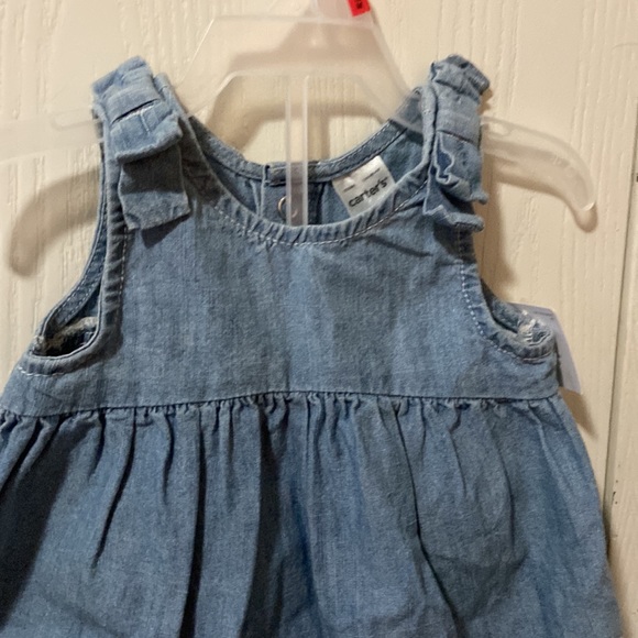 Carter’s Light Chambray Sundress with Flowers and Diaper Cover - Picture 2 of 6
